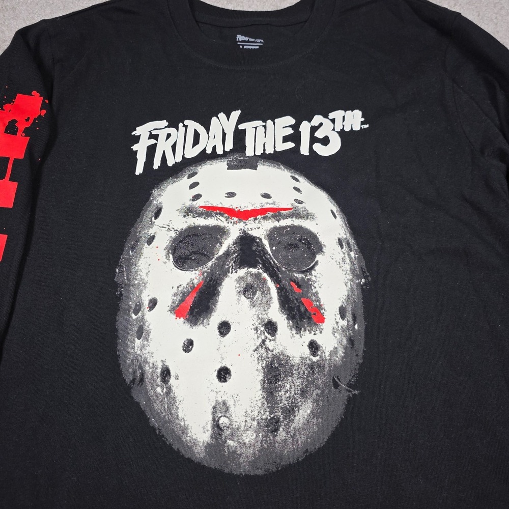 Vans x Friday The 13th T-Shirt Mens S Black Jason‎ Mask Glow In The Dark Print